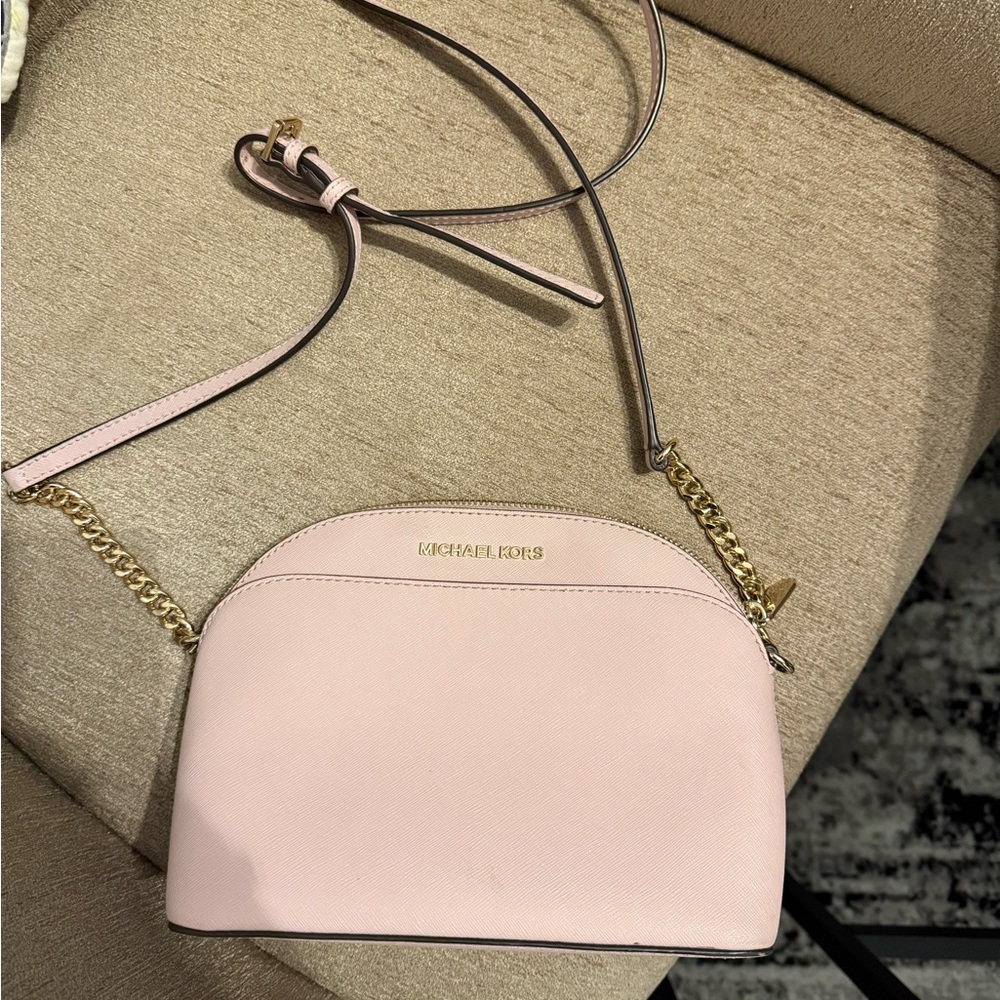 Michael Kors Blush Crossbody Bag with Gold Chain